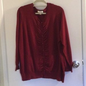 CJ Banks gorgeous deep red sweater